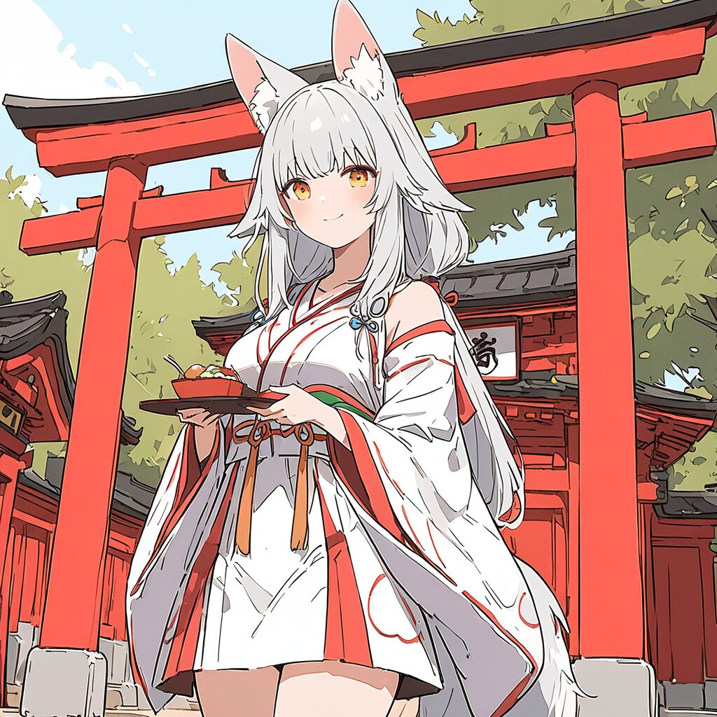 狐耳の巫女さん | の人気AIイラスト・グラビア