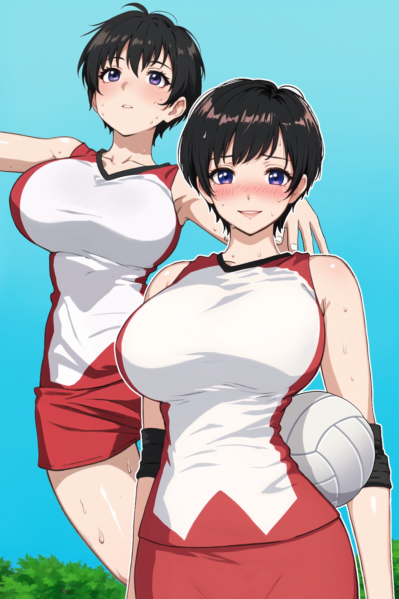 ショートヘア黒髪巨乳スポーツJK(２)