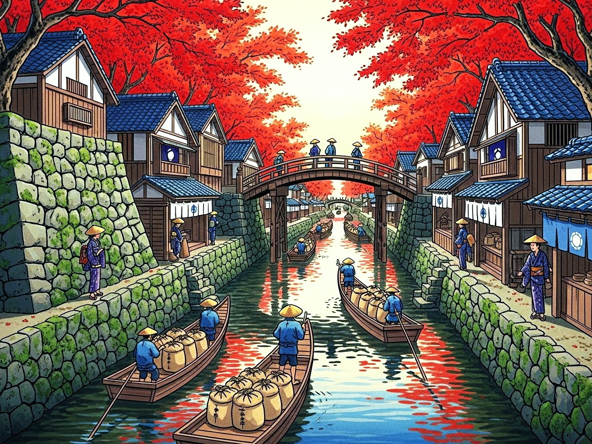 滋賀県近江八幡市八幡堀 | の人気AIイラスト・グラビア