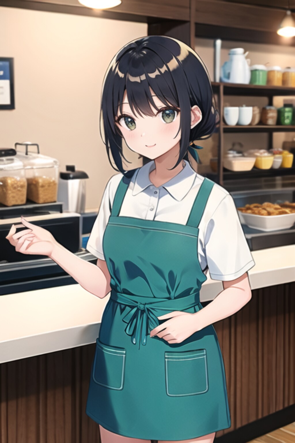 エプロンの店員さん