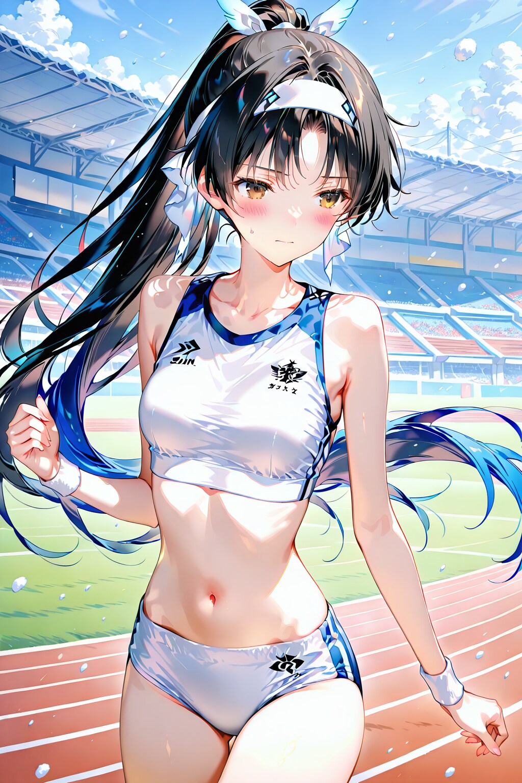 陸上女子　白いユニホーム