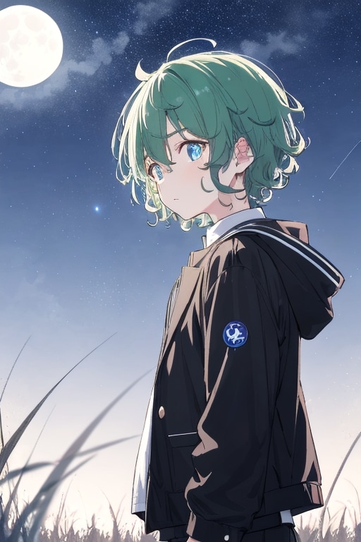 ショタと月 | の人気AIイラスト・グラビア