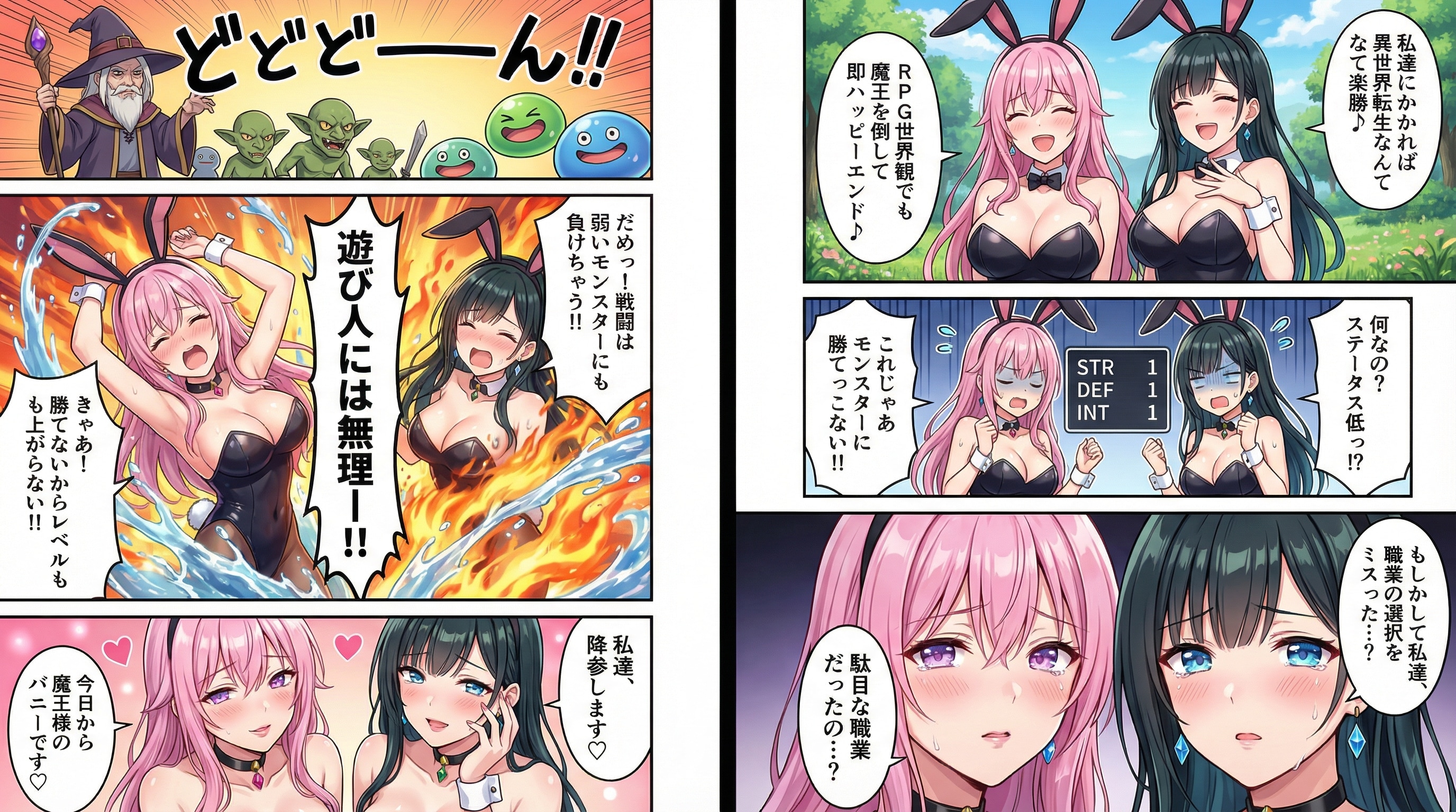 （冒険漫画？）女戦闘員異世界転生！・・職業：遊び人で打倒魔王を目指したけど？💦結局は魔王（悪）側についちゃう♪これぞ悪の女戦闘員のさだめ！！