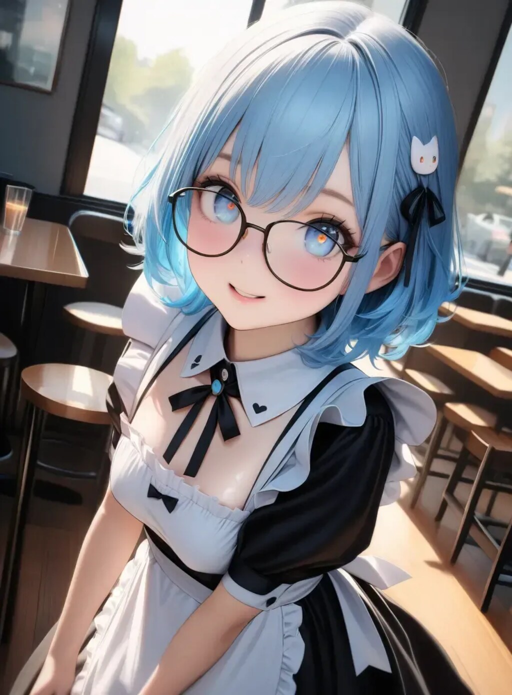 青髪メイドさん