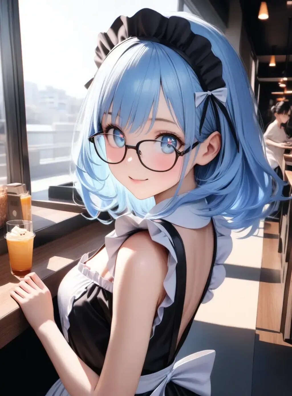 青髪メイドさん