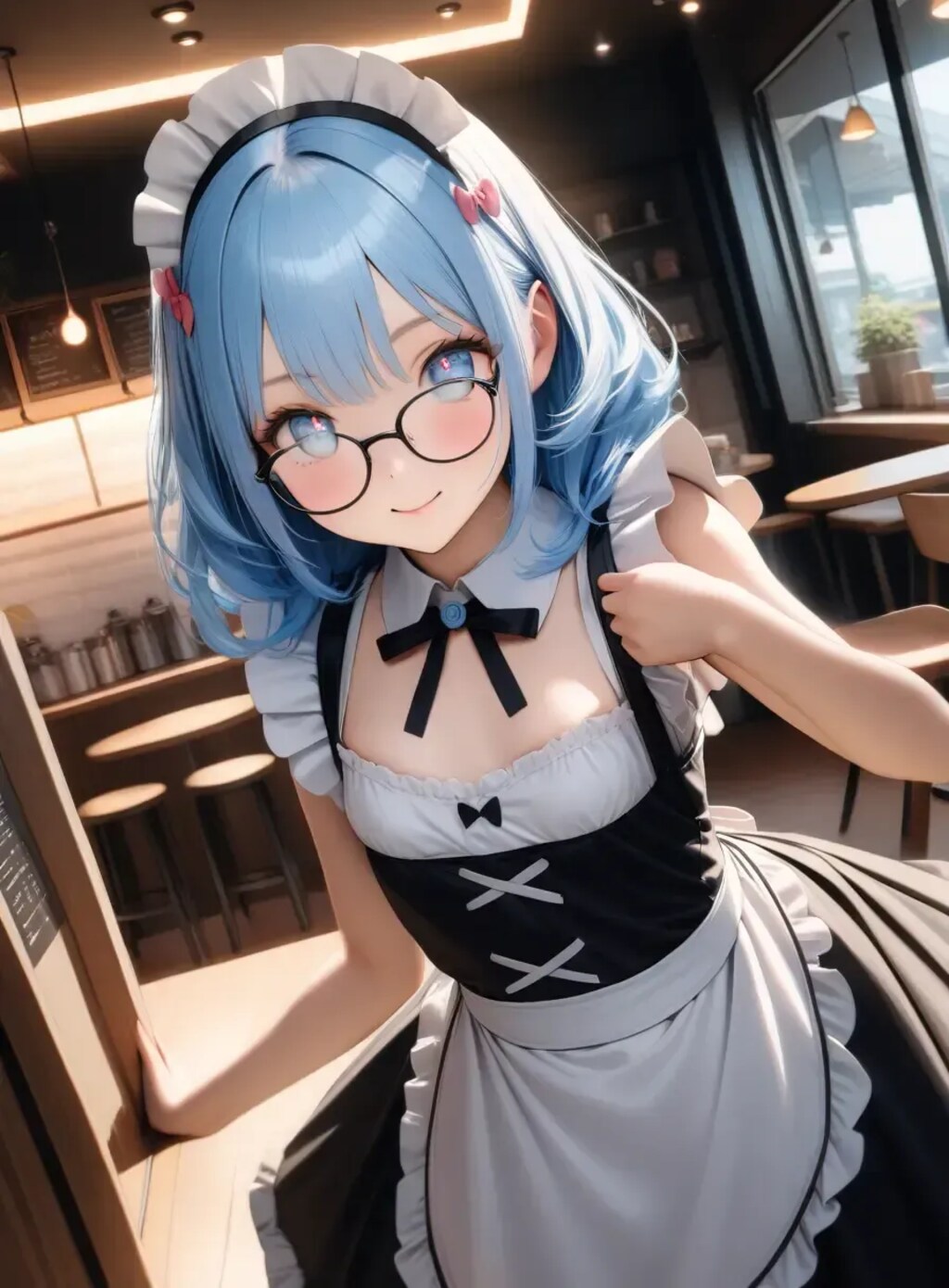 青髪メイドさん