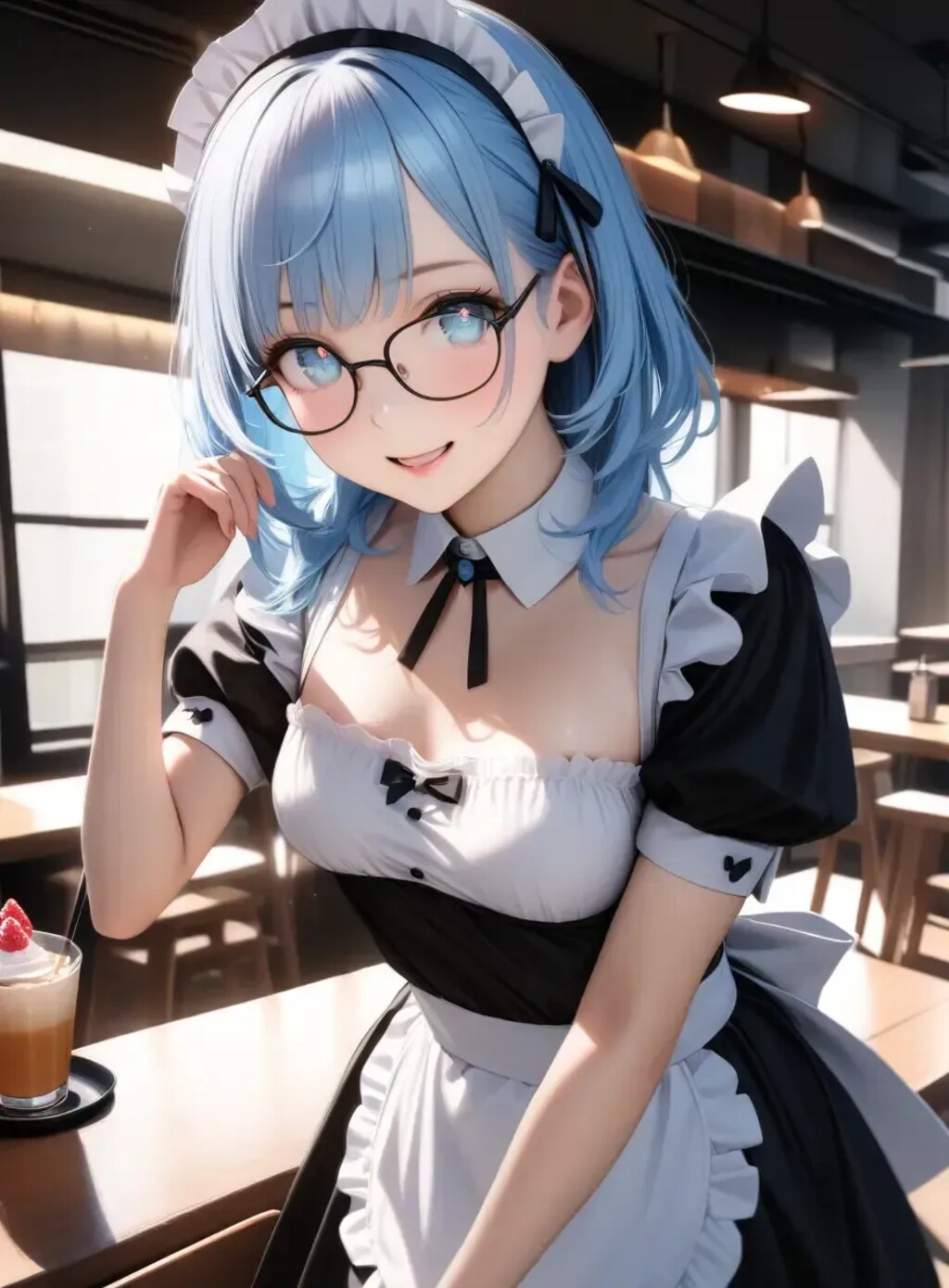 青髪メイドさん