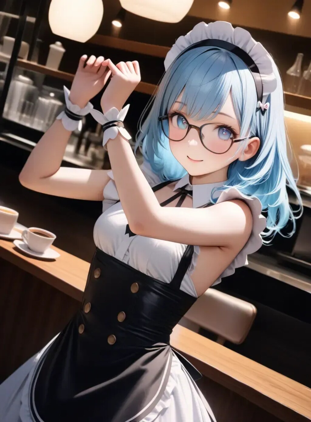 青髪メイドさん