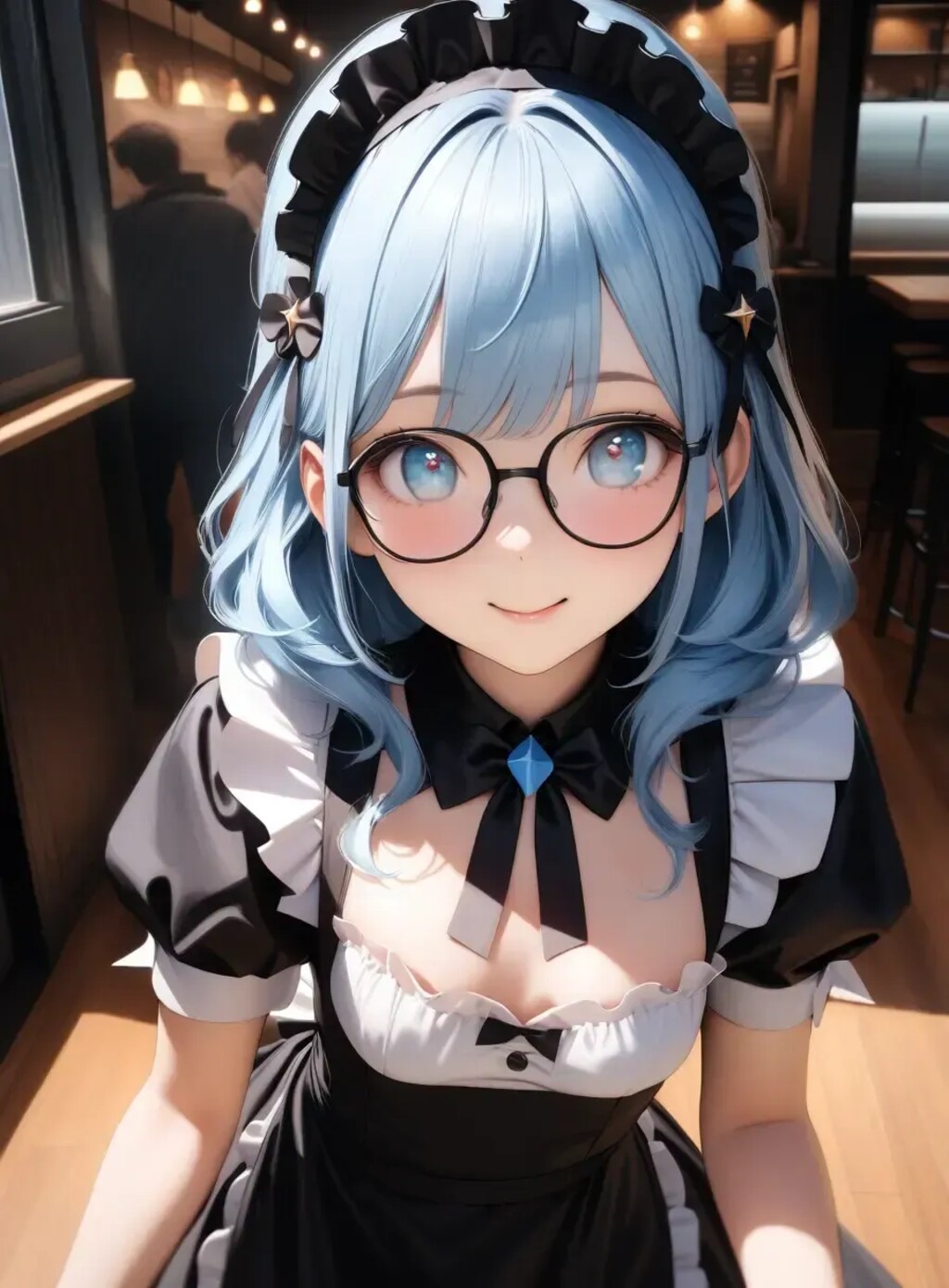 青髪メイドさん