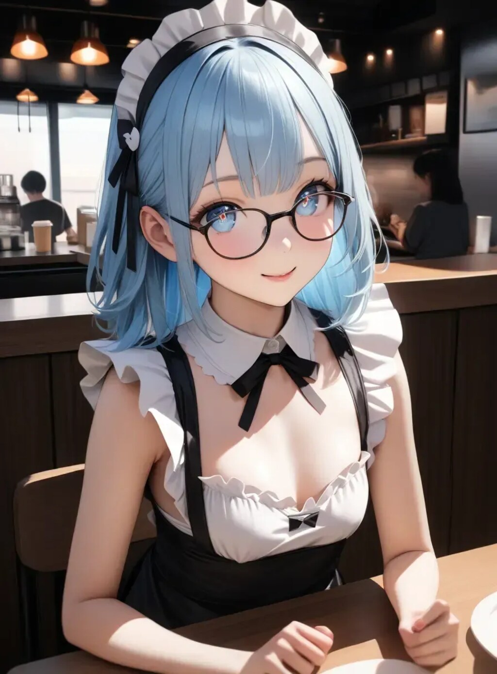 青髪メイドさん