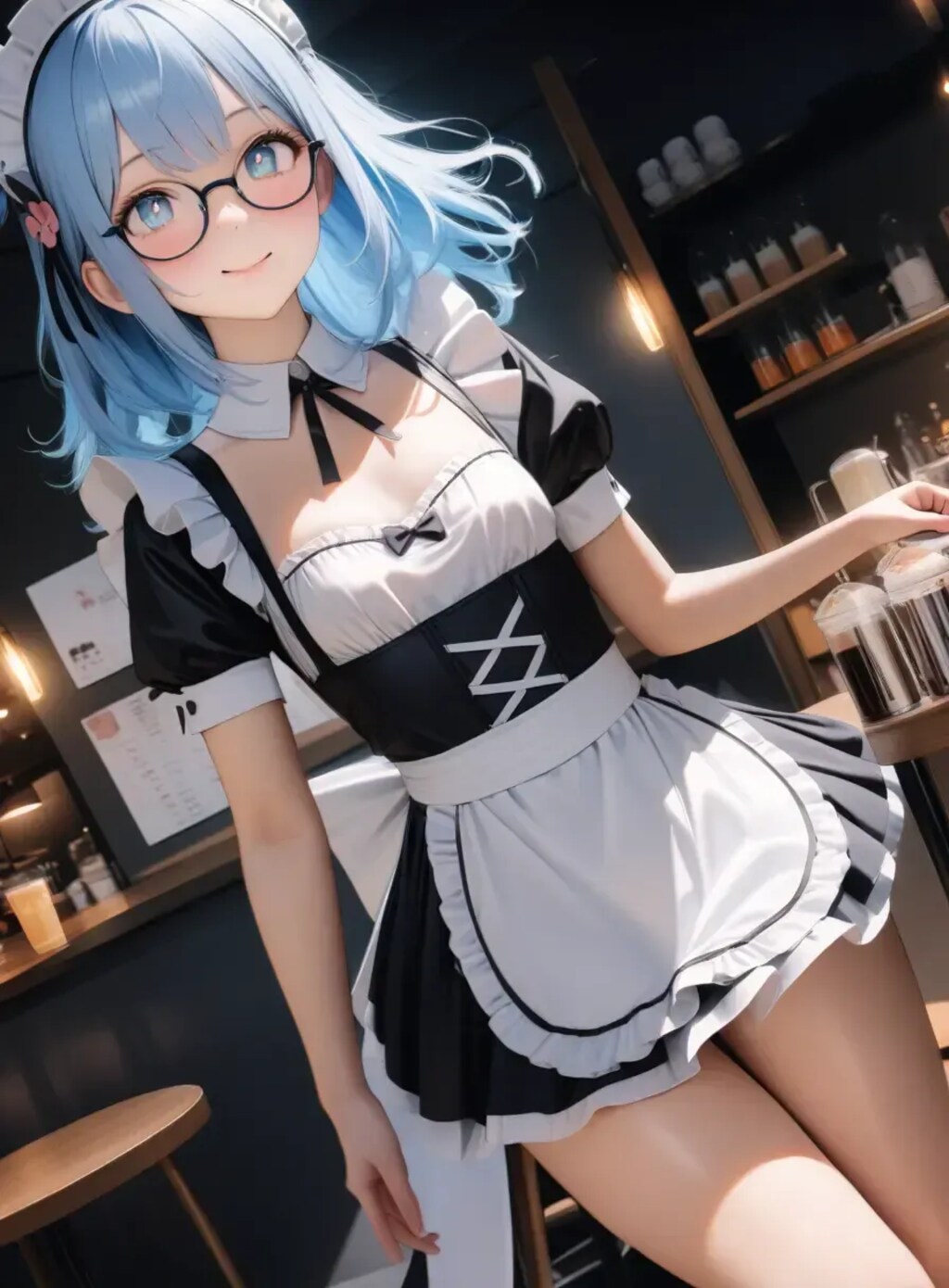 青髪メイドさん