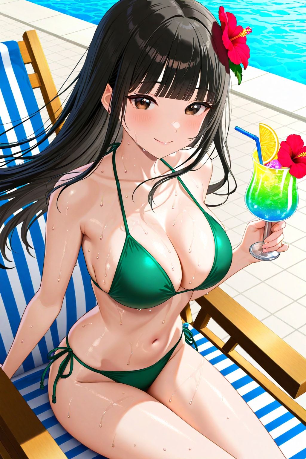 緑ビキニのサキちゃん