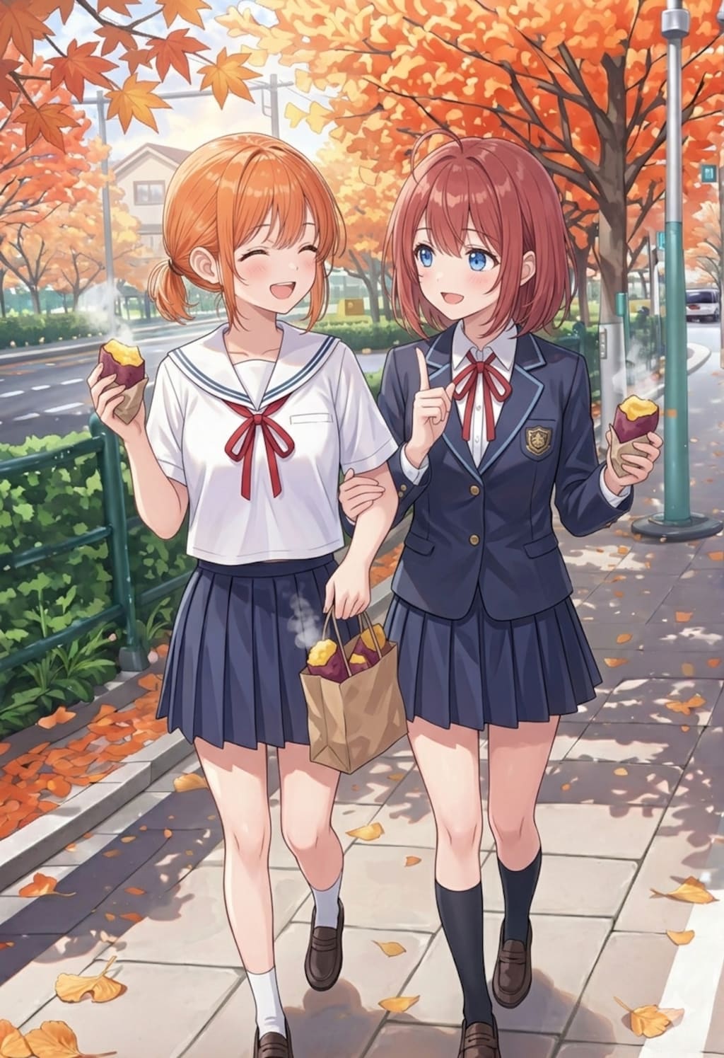 フォーシズ学園3、アキナちゃんとカエデちゃんと焼き芋