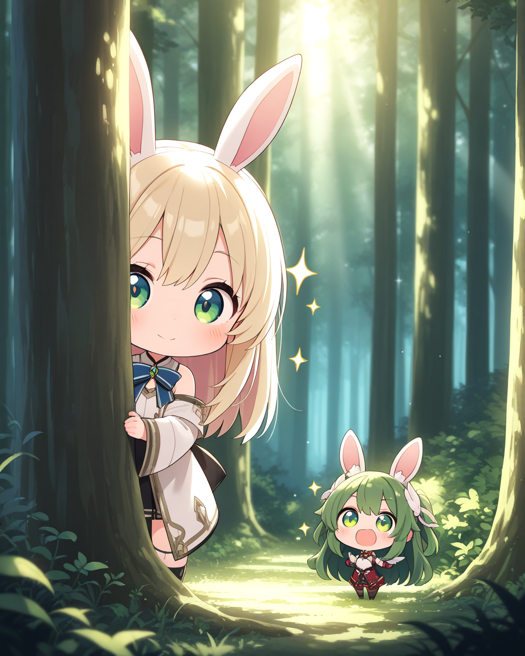 森のひょっこりうさちゃん♡