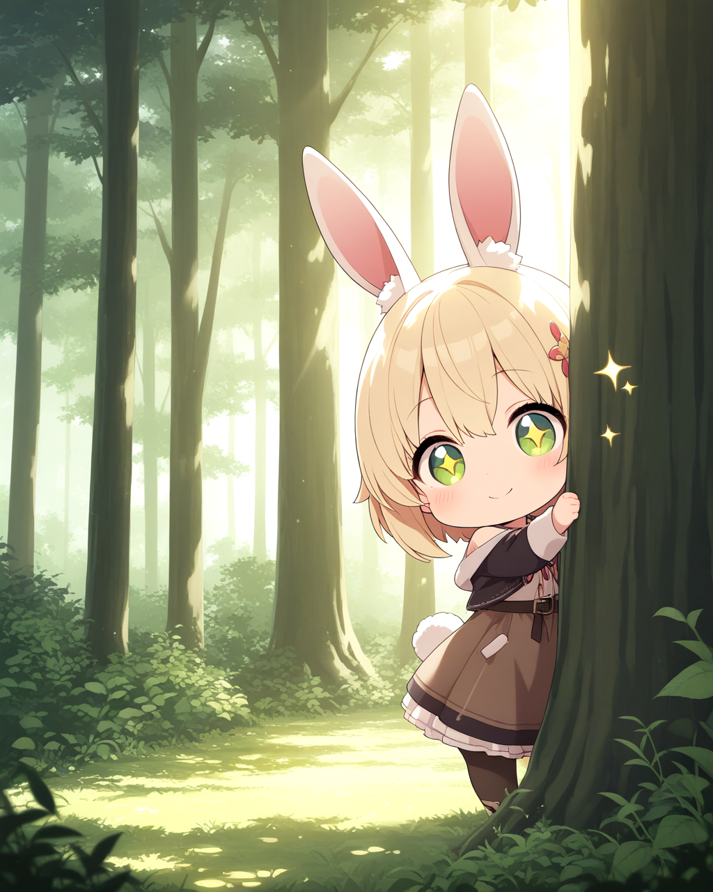 森のひょっこりうさちゃん♡