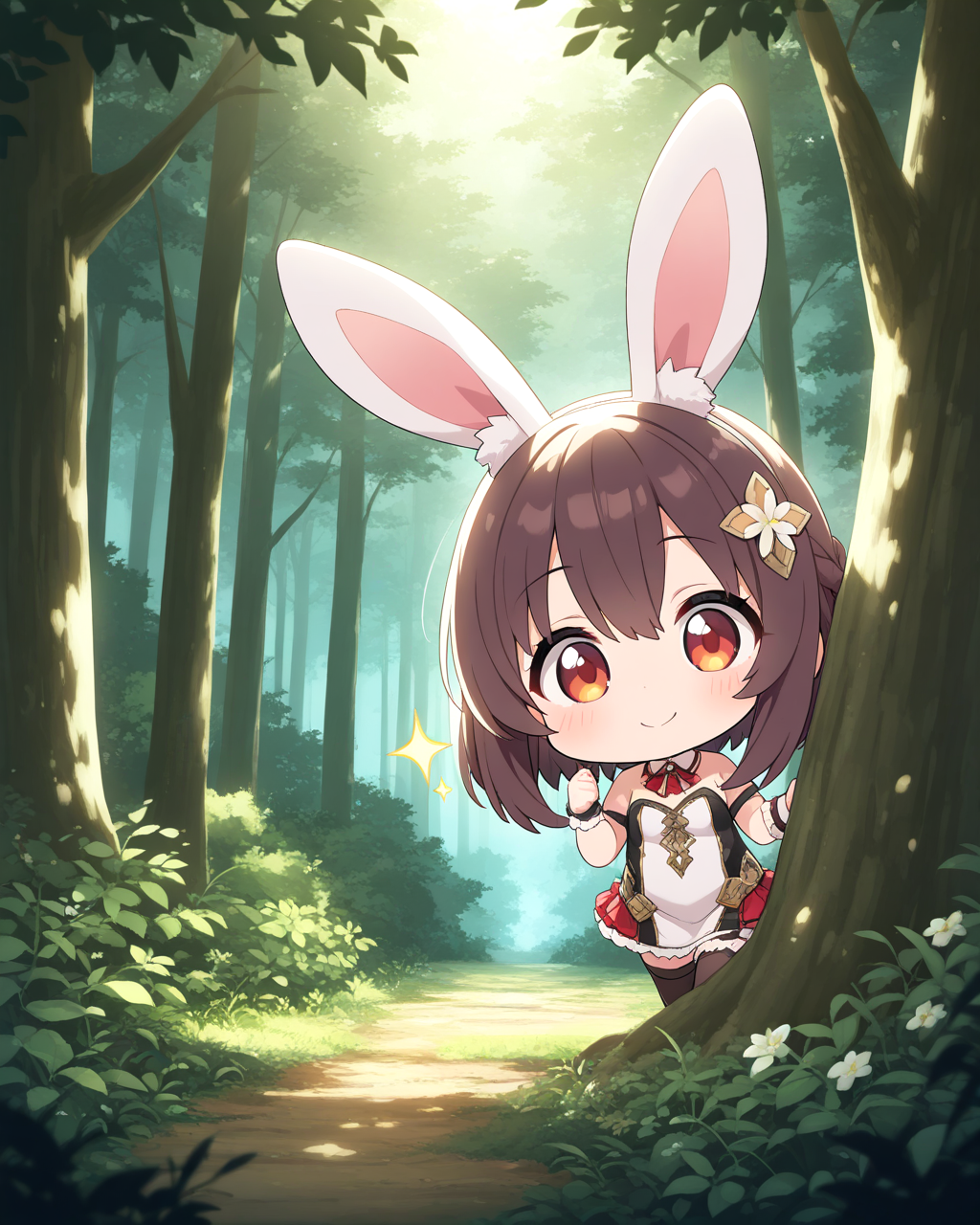 森のひょっこりうさちゃん♡