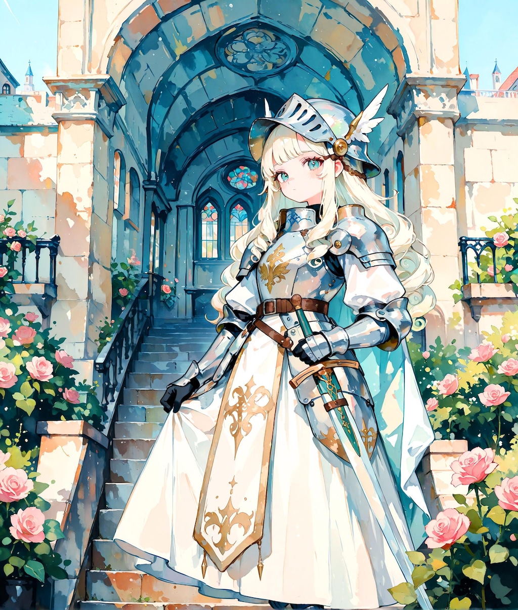 教会と騎士の少女