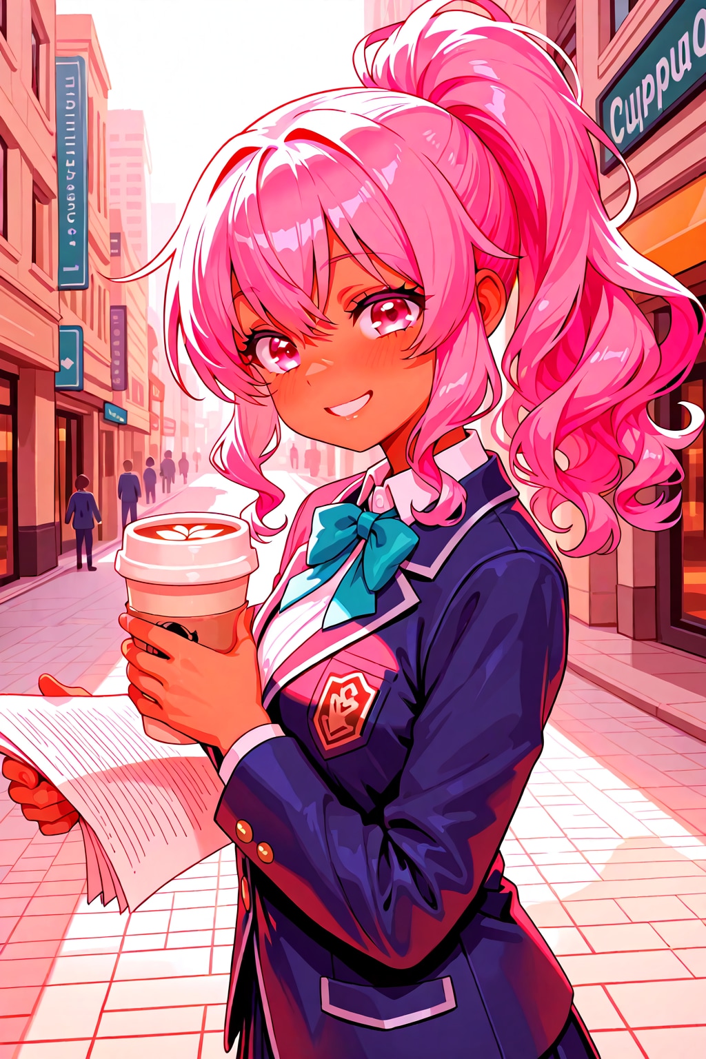 ピンク・ポニテ