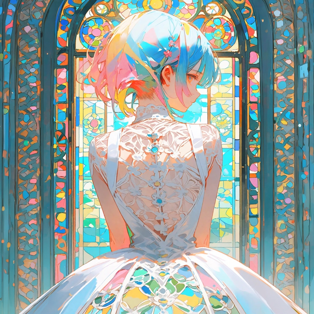 モザイクドレス白