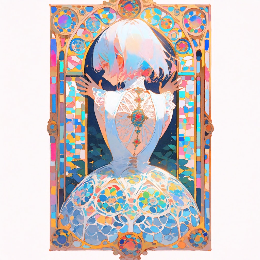 モザイクドレス白