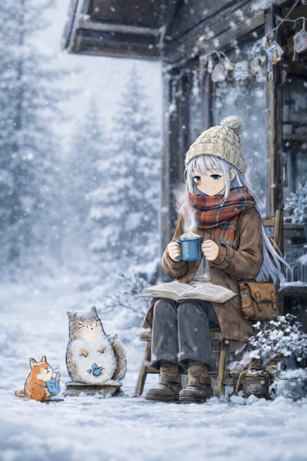 雪が降る日に読むおはなし | の人気AIイラスト・グラビア