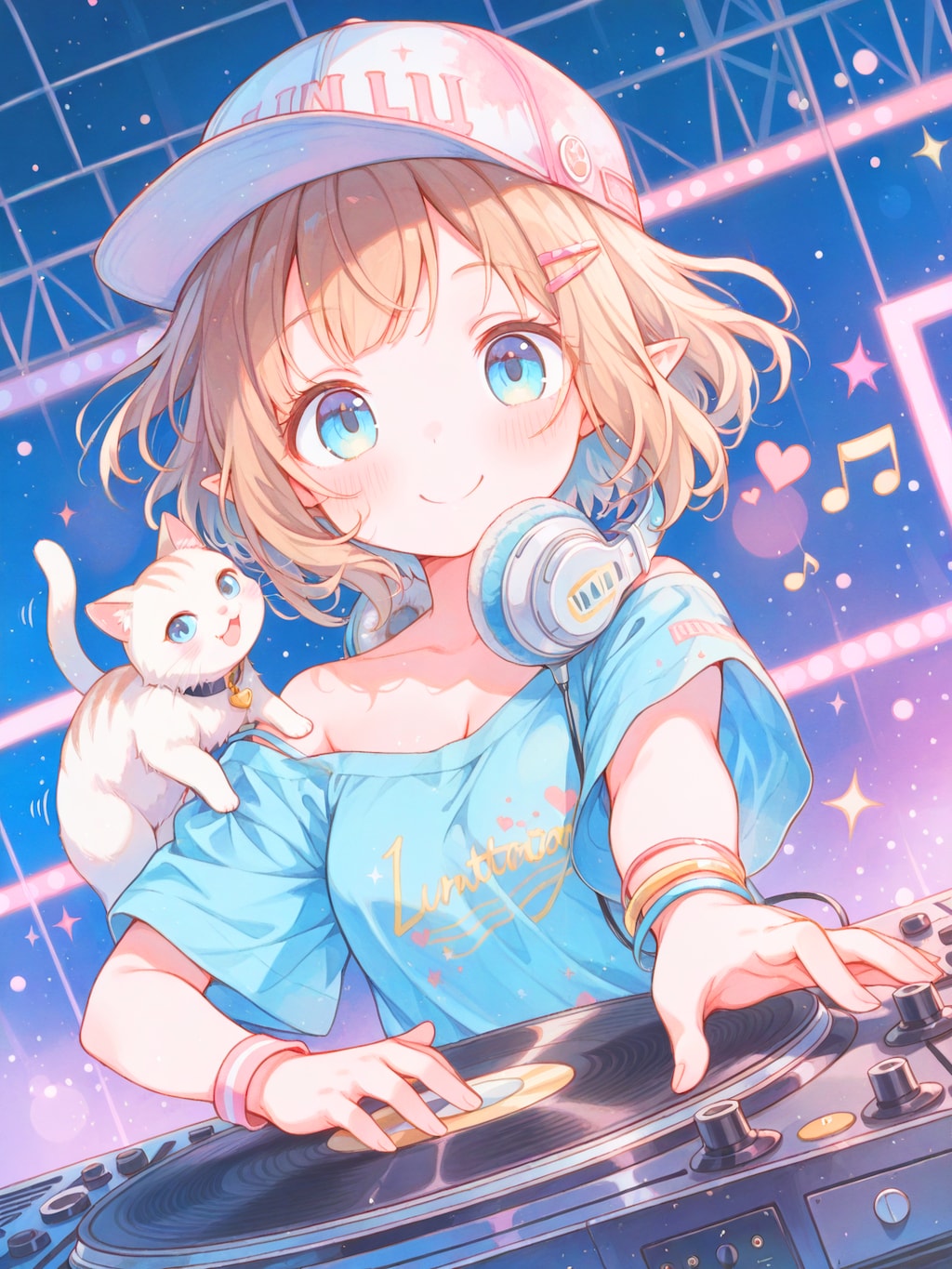 相棒とフロアをアゲるDJガール