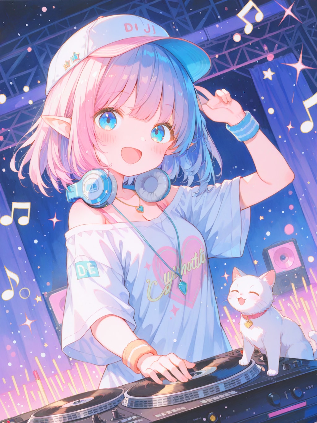 相棒とフロアをアゲるDJガール