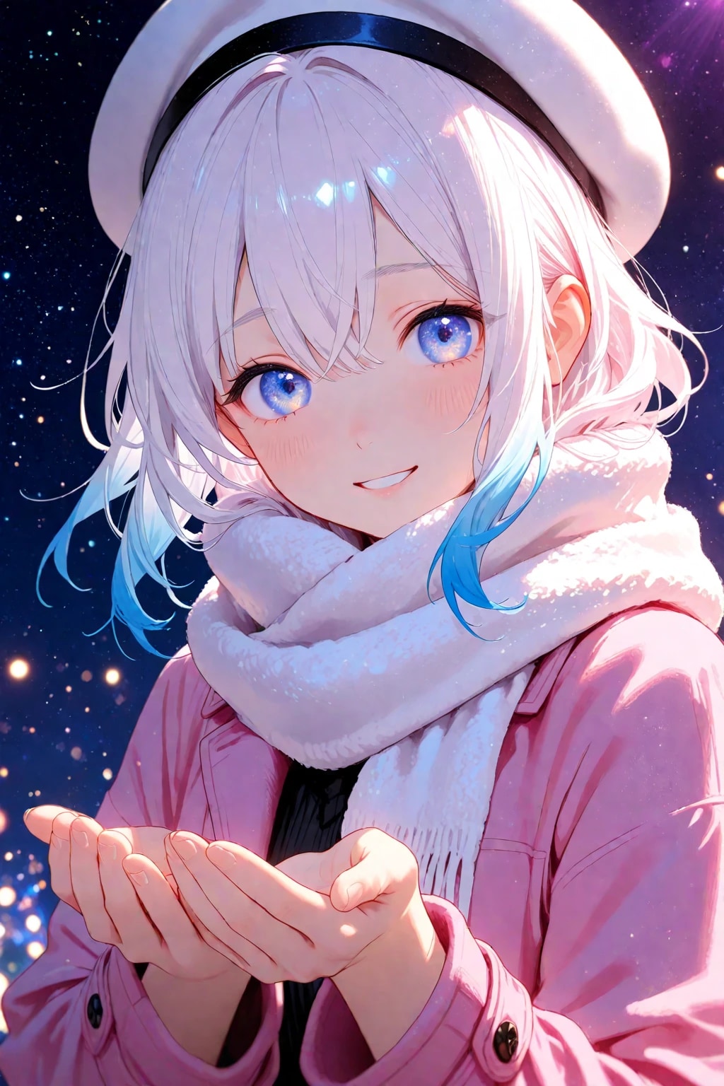 こんばんは。ピンクのコート似合いますか？