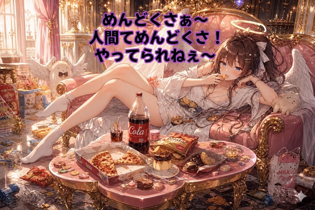 働かない駄目天使😆