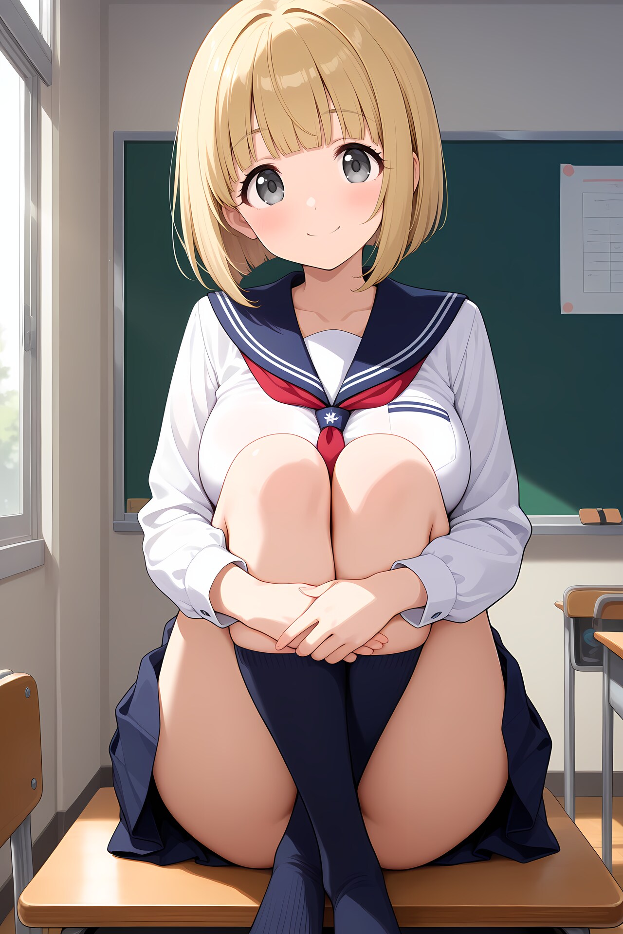 金髪灰眼