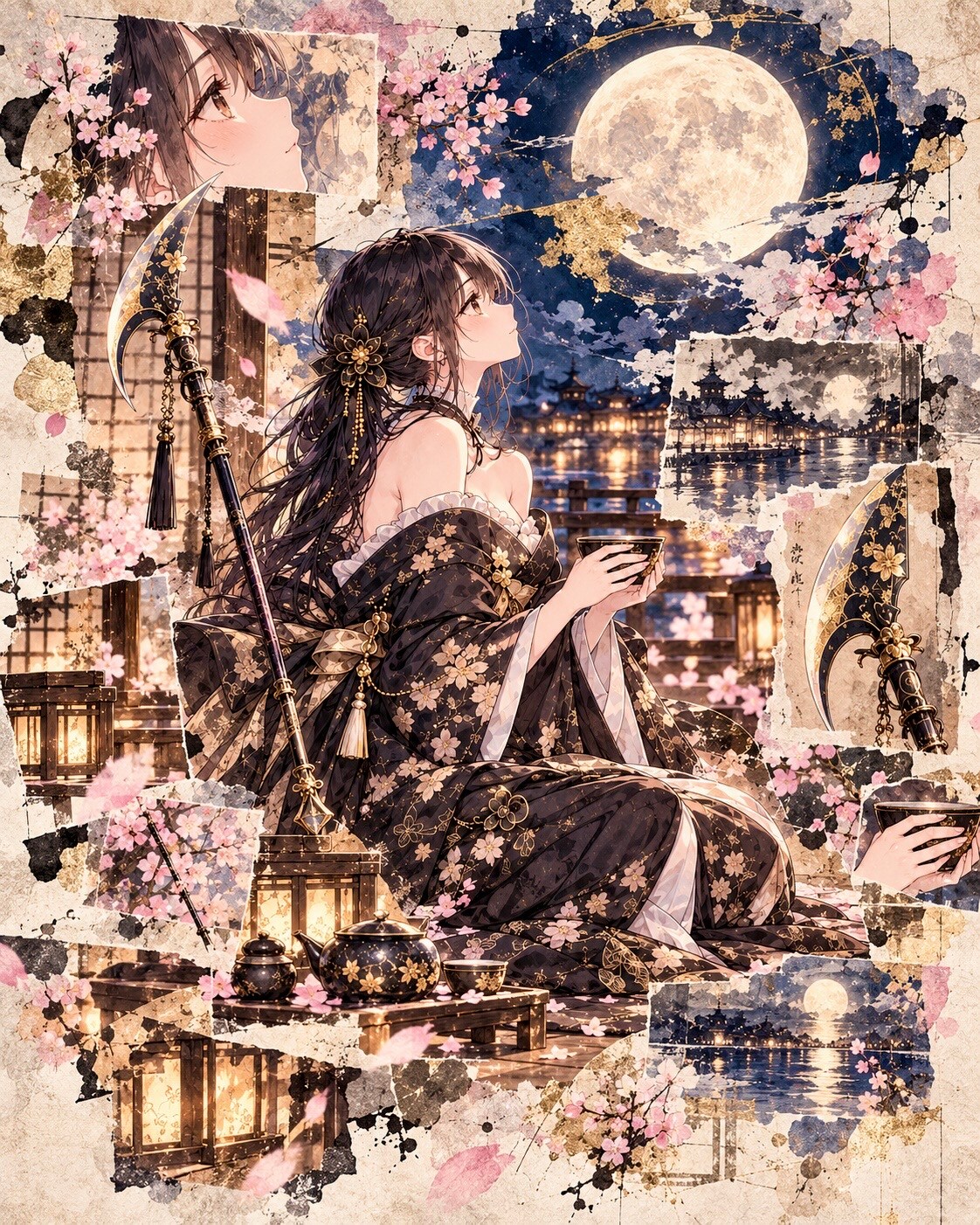 月を綴る夜 | の人気AIイラスト・グラビア