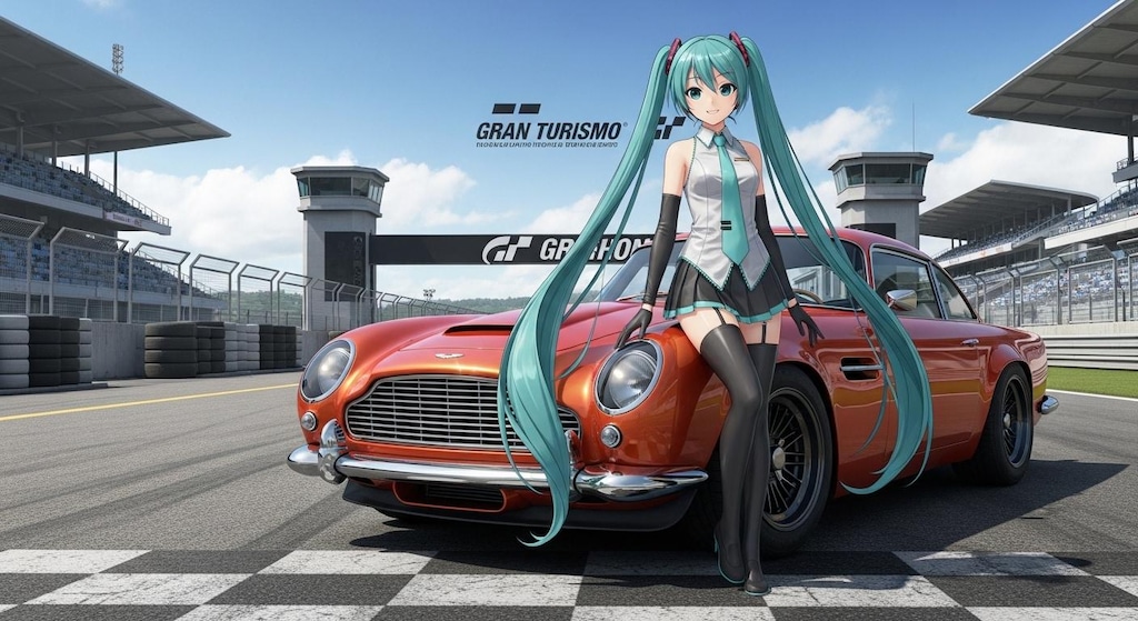 初音ミクとアストンマーティンDB5