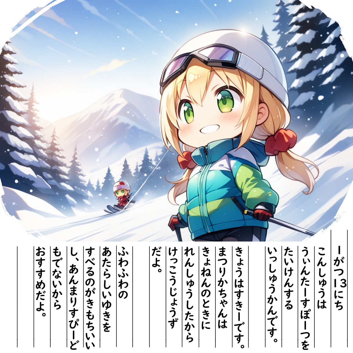 【絵日記】すきーやりたいです | の人気AIイラスト・グラビア