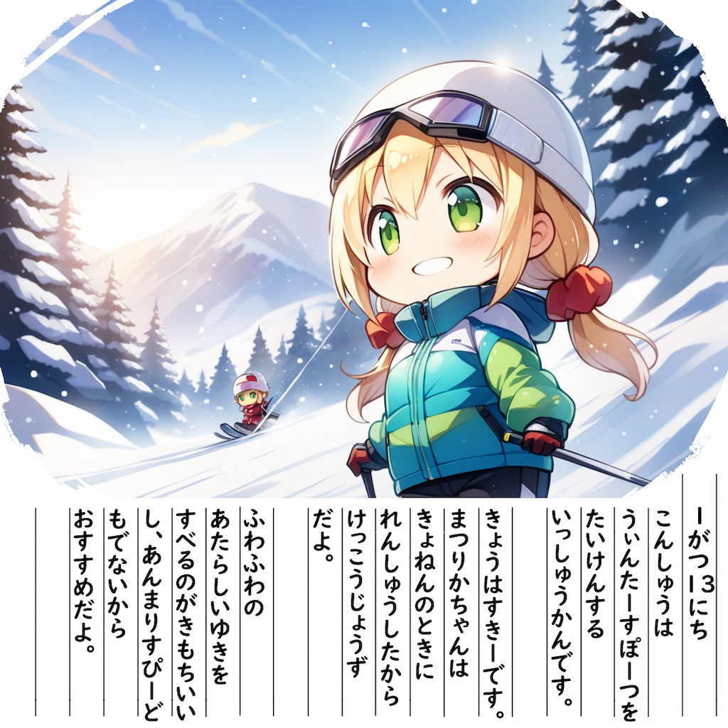 【絵日記】すきーやりたいです