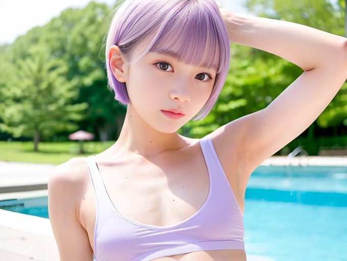プールサイドで