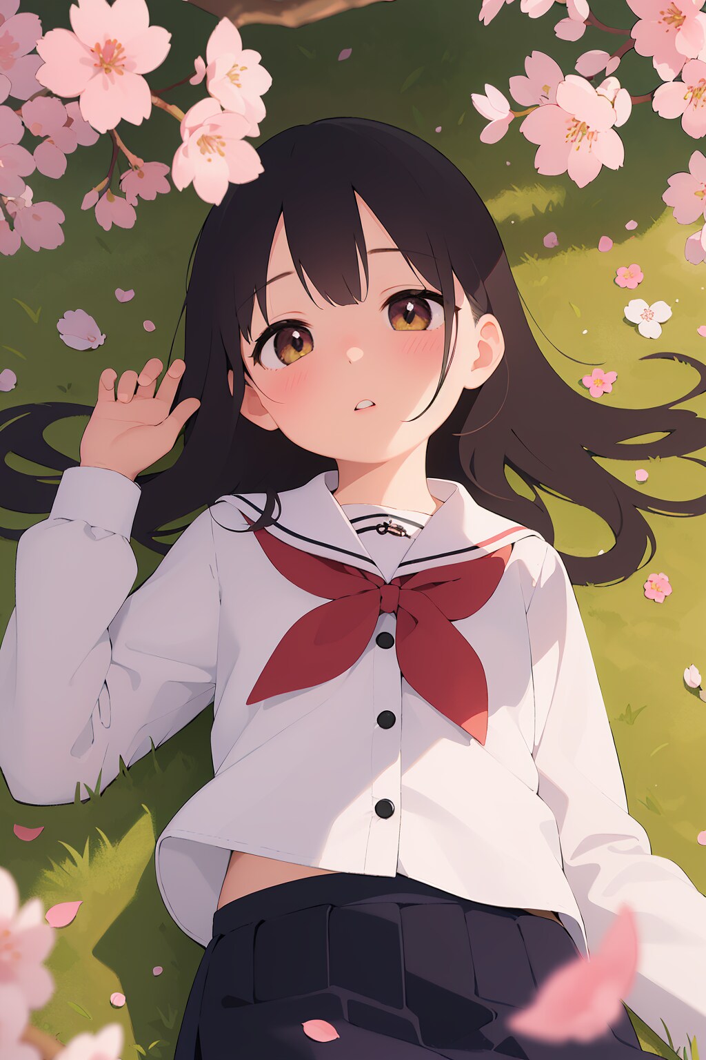 桜の木の下で