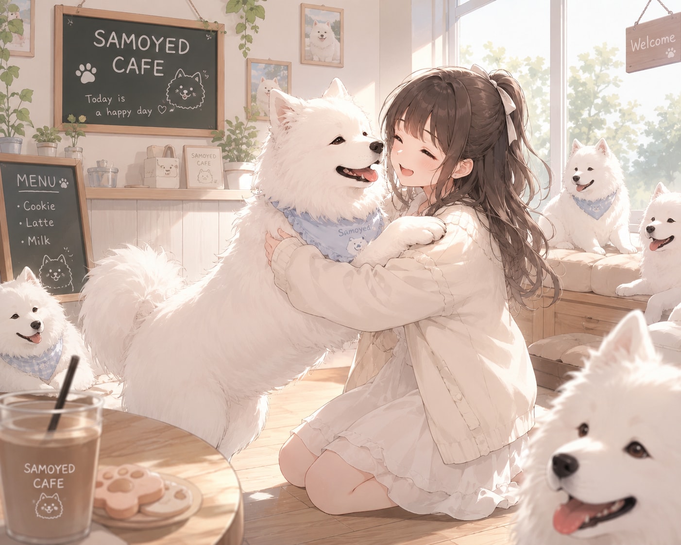 サモエドカフェ | の人気AIイラスト・グラビア