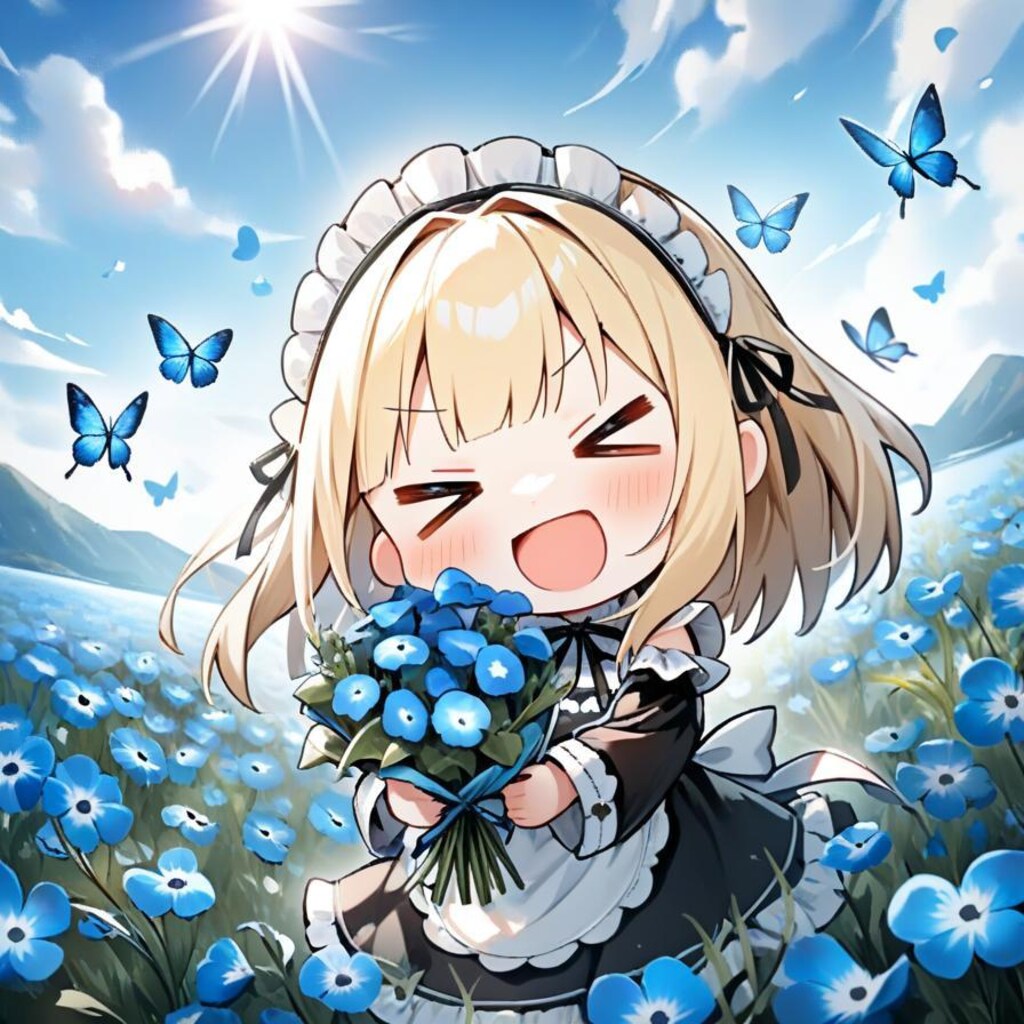 ✨ネモフィラの 花束フォーユー メイドちゃん✨〜🍕オマケもあるよ🍕〜