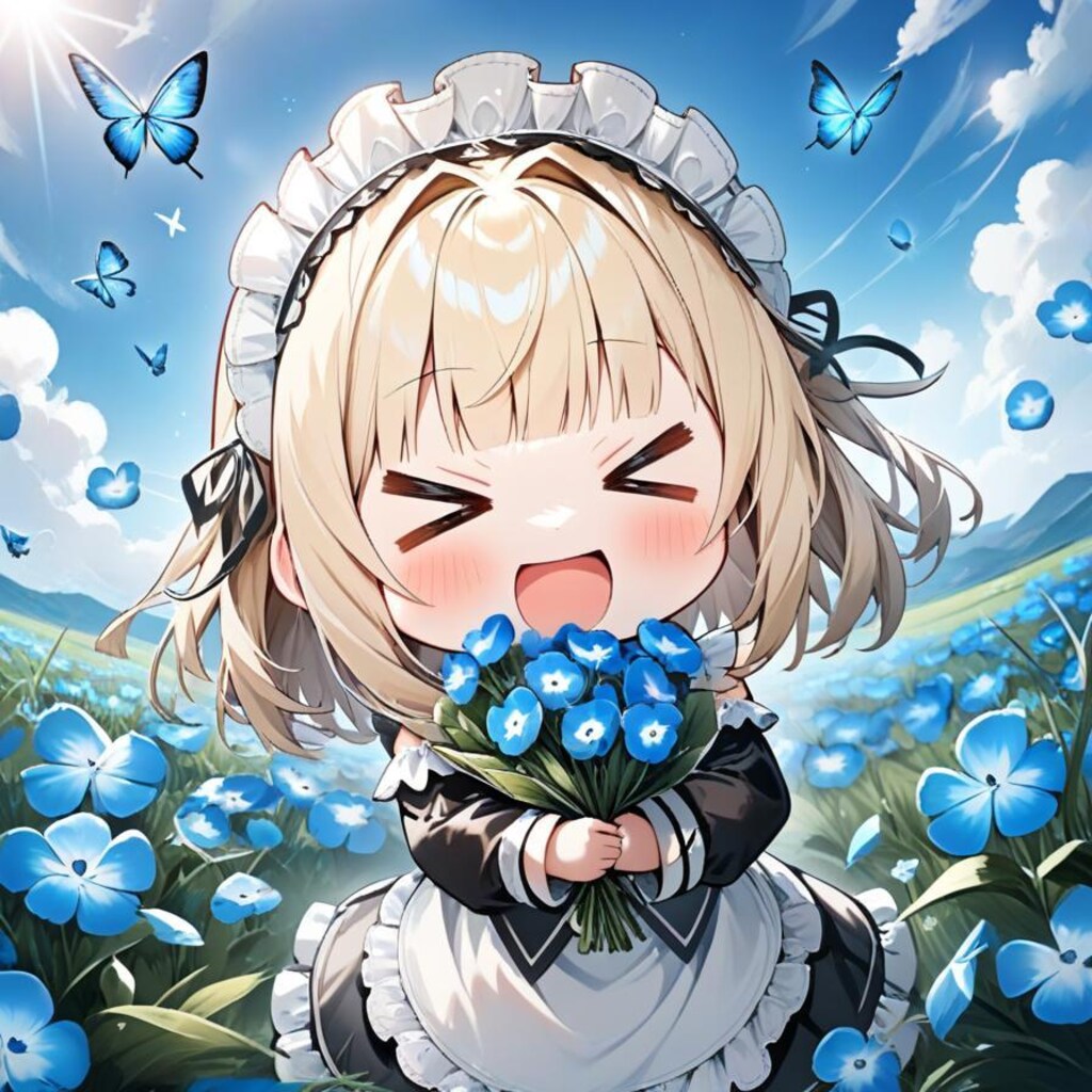 ✨ネモフィラの 花束フォーユー メイドちゃん✨〜🍕オマケもあるよ🍕〜