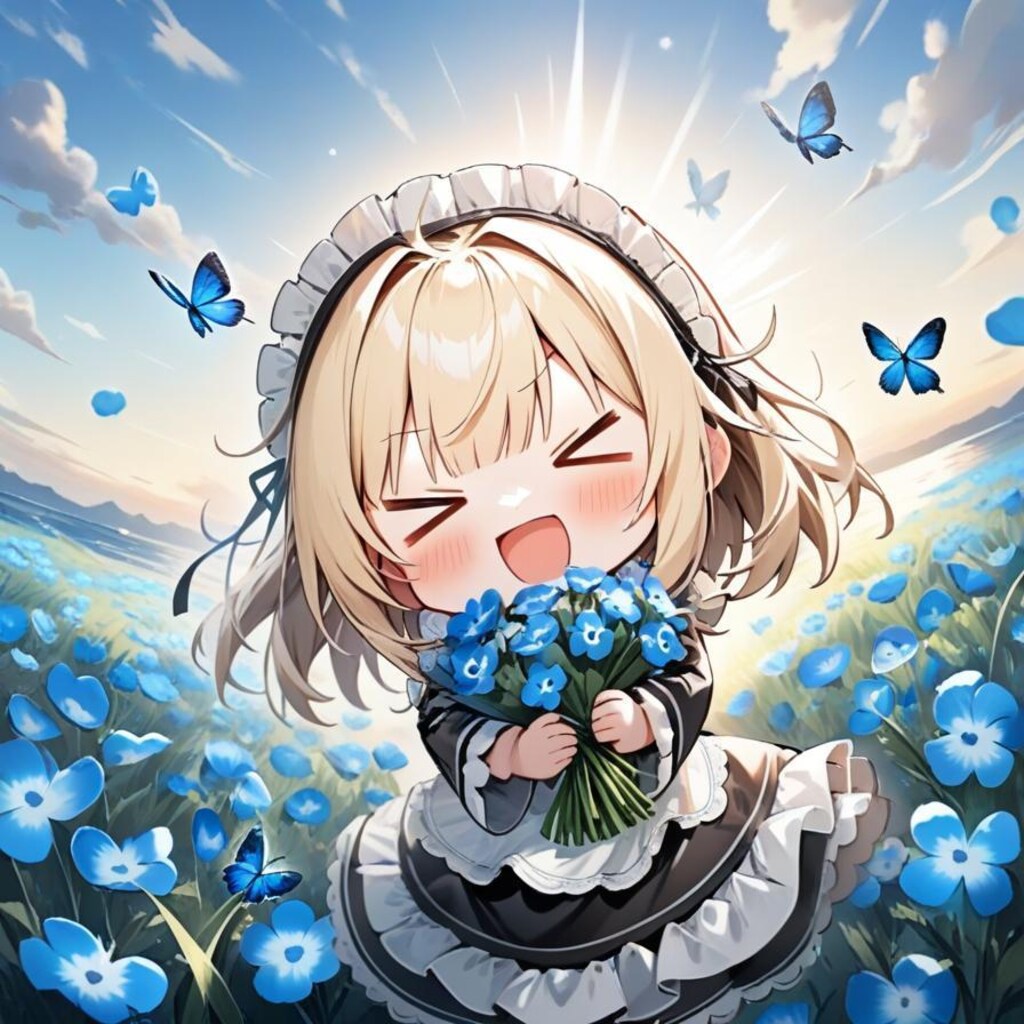 ✨ネモフィラの 花束フォーユー メイドちゃん✨〜🍕オマケもあるよ🍕〜