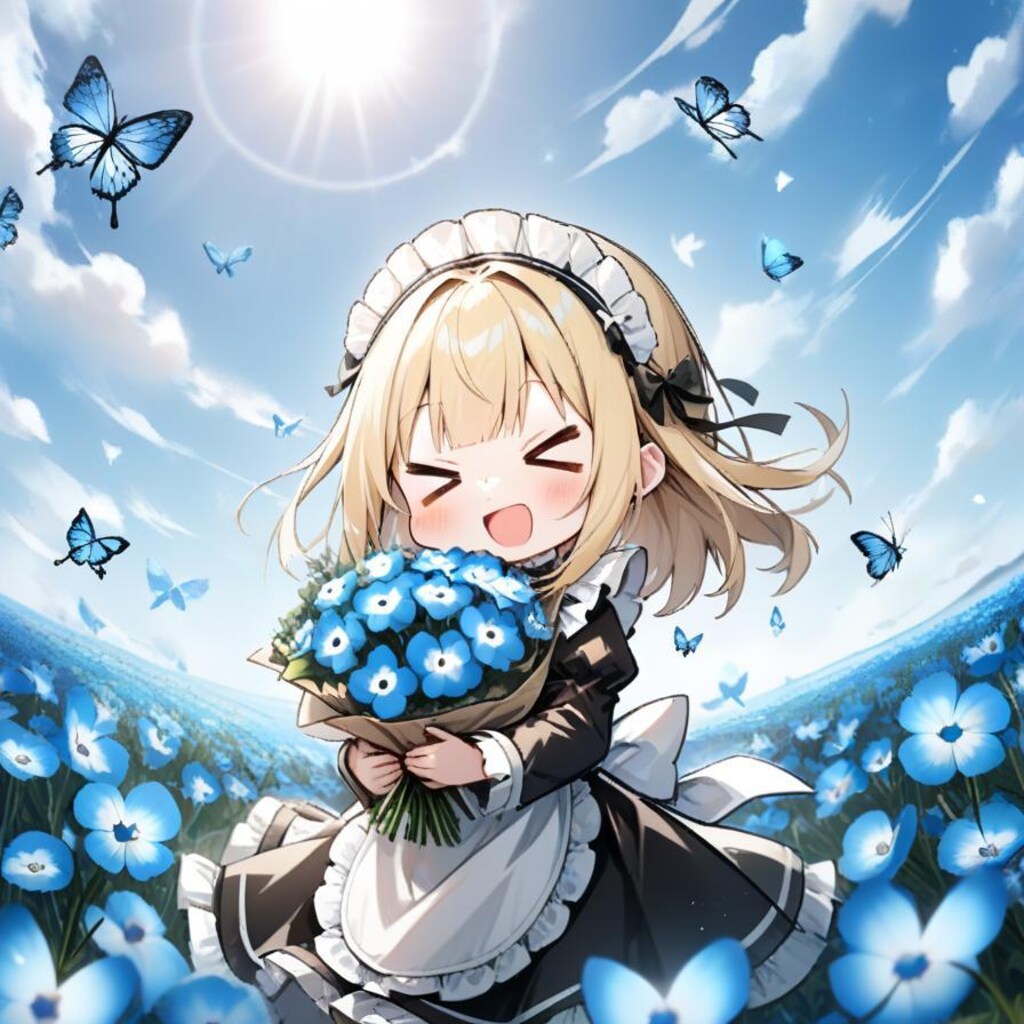 ✨ネモフィラの 花束フォーユー メイドちゃん✨〜🍕オマケもあるよ🍕〜