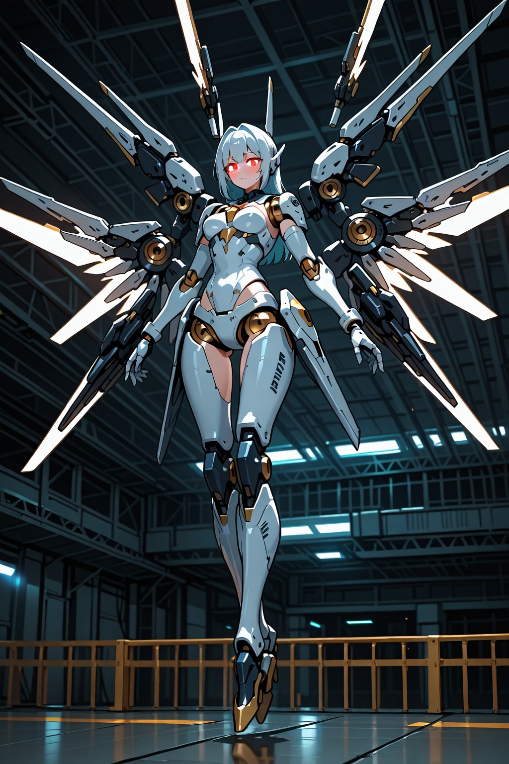 【習作】メカ美少女　ープロンプト流用参照ー