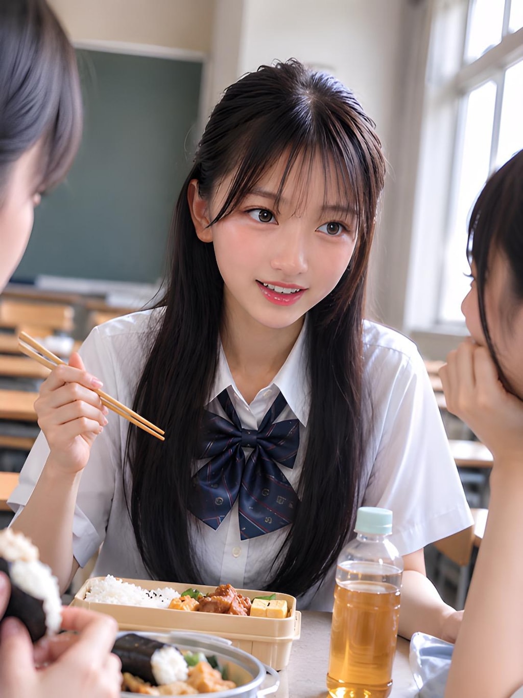 お昼の美人学生さん