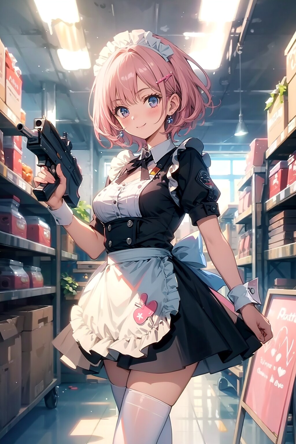 今日のミッションはお店の万引き防止です～💗 | の人気AIイラスト・グラビア