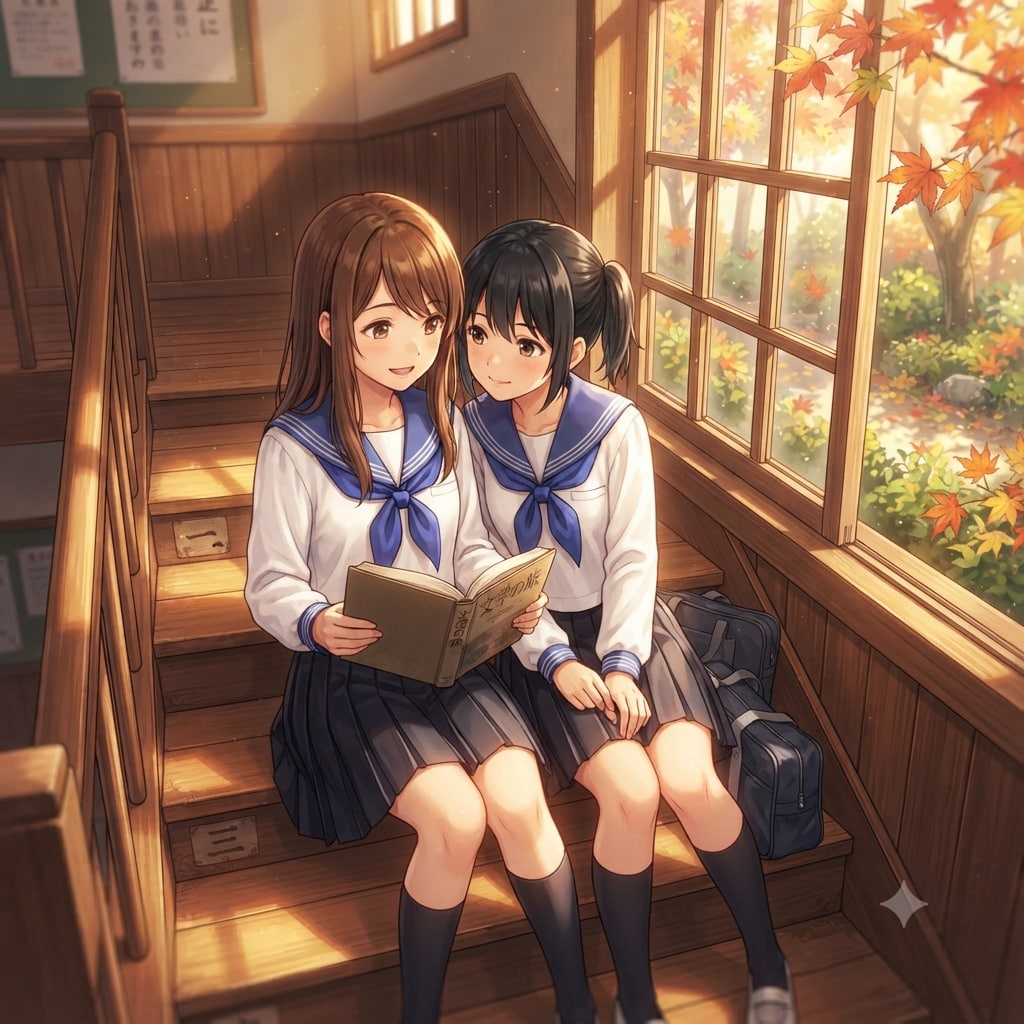 階段の少女