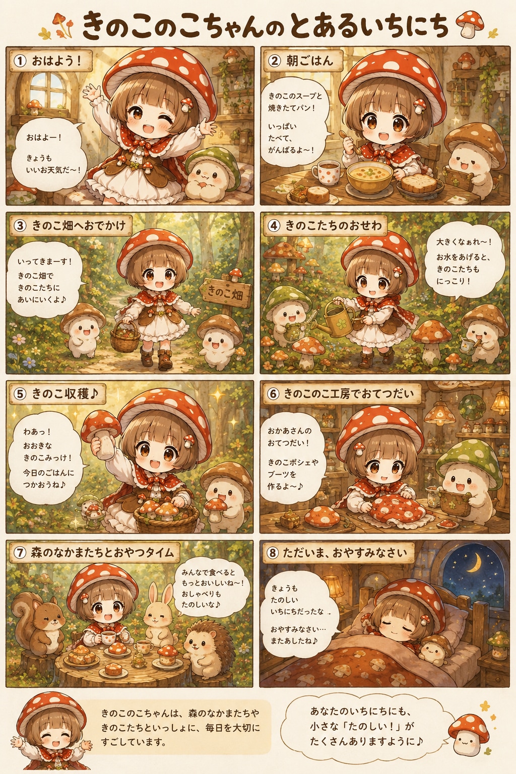 きのこのこちゃんのとあるいちにち