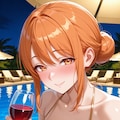 金色ビキニとワインで誘惑ガハママ👙🍷🌃😍 3枚目