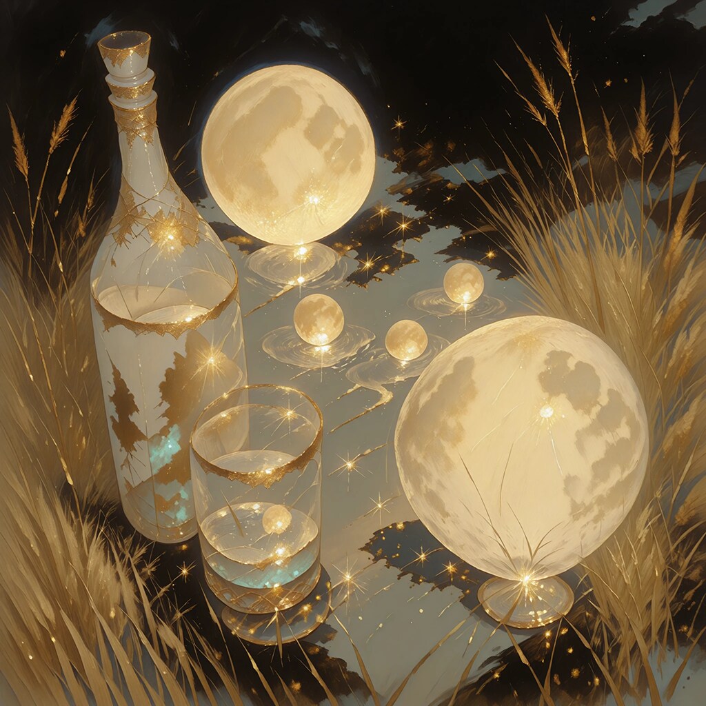 【月とグラス】〜満月コロコロ〜