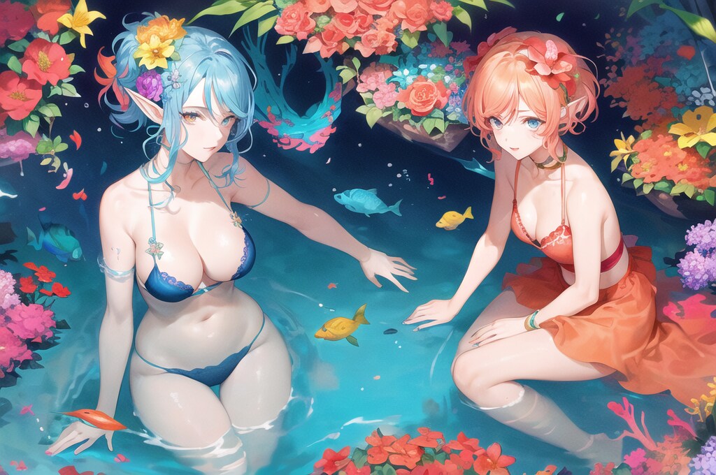 エルフの水浴びその3
