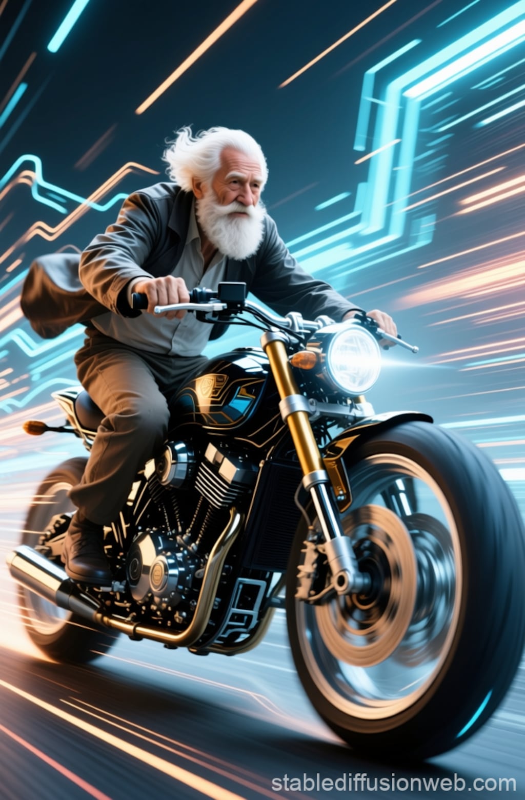 伝説のバイクに乗る伝説のおじいさん